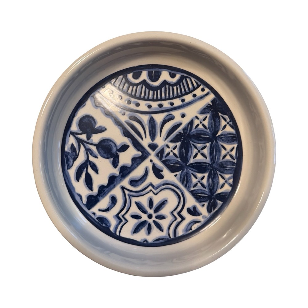 Ashland‎ Blue and White Mosaic Floral Ceramic Cake Stand Food Safe